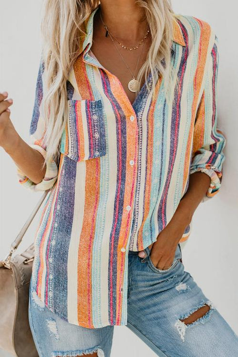 Sweet Enough Striped Button Down Top