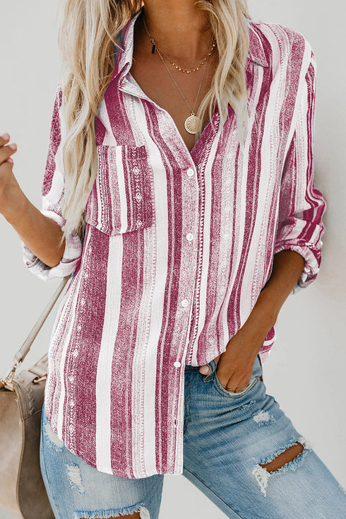 Sweet Enough Striped Button Down Top