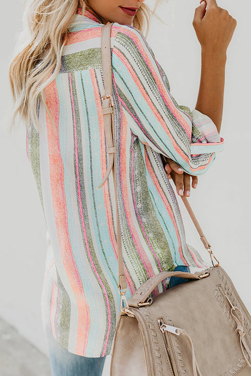 Sweet Enough Striped Button Down Top