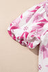 Sweet Floral Garden Smocked Frill Detail Puff Sleeve Blouse
