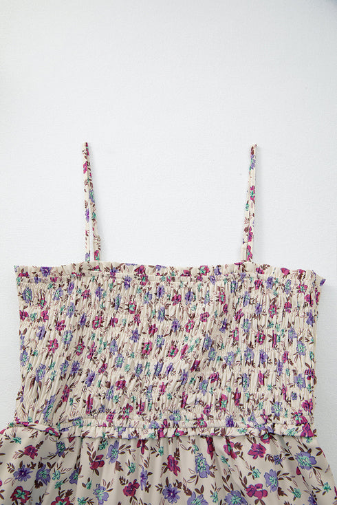 Sweet Garden Daydream Smocked Floral Spaghetti Strap Midi Sundress