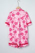 Sweet Heart Cake Print Ruffle Trim Two Piece Sleepwear