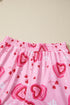 Sweet Heart Cake Print Ruffle Trim Two Piece Sleepwear