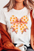 Sweet Pumpkin Print Bow Graphic Thanksgiving Tee