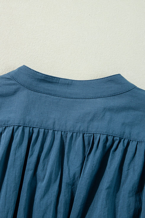 Sweet Savannah Shirred Button-Front Mini Dress