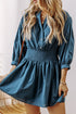 Sweet Savannah Shirred Button-Front Mini Dress
