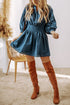 Sweet Savannah Shirred Button-Front Mini Dress
