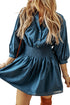 Sweet Savannah Shirred Button-Front Mini Dress