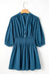 Sweet Savannah Shirred Button-Front Mini Dress