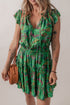 Sweet Shamrock Floral Ruffle Trim Tiered Mini Dress