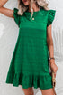 Sweet Simplicity Textured Flutter Sleeve Ruffled Mini Dress