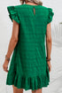 Sweet Simplicity Textured Flutter Sleeve Ruffled Mini Dress