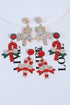 Sweet Striped Candy Cane Motif Beaded Drop Earrings