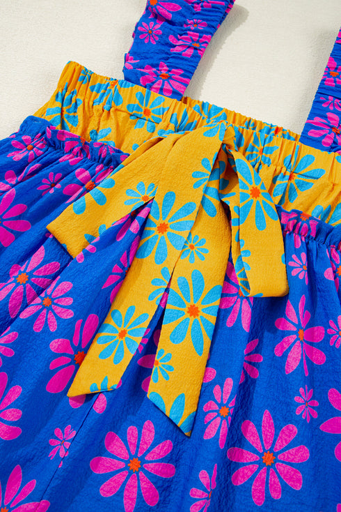 Sweet Summer Daisies Colorblock Flutter Sleeve Tank Top