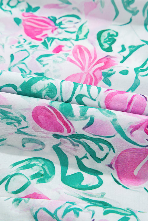 Sweetest Bloom Ric Rac Trim Floral Plus Size Mini Dress