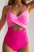 Sweetheart Neckline Twist Front Cutout One Piece Swimsuit