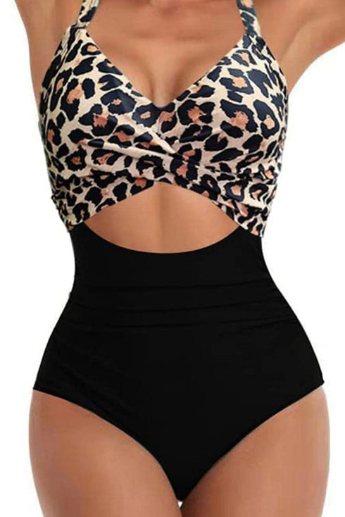Sweetheart Neckline Twist Front Cutout One Piece Swimsuit