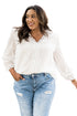Swiss Dot Lace Splicing Plus Size Blouse