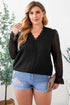 Swiss Dot Lace Splicing Plus Size Blouse