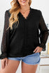 Swiss Dot Lace Splicing Plus Size Blouse