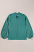 Swiss Dot Long Balloon Sleeve Loose Fit Blouse