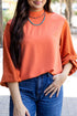Swiss Dot Long Balloon Sleeve Loose Fit Blouse