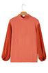 Swiss Dot Long Balloon Sleeve Loose Fit Blouse