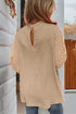 Swiss Dot Long Balloon Sleeve Loose Fit Blouse