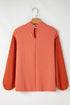 Swiss Dot Long Balloon Sleeve Loose Fit Blouse