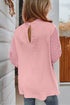 Swiss Dot Long Balloon Sleeve Loose Fit Blouse