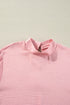Swiss Dot Long Balloon Sleeve Loose Fit Blouse
