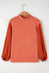 Swiss Dot Long Balloon Sleeve Loose Fit Blouse
