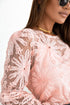 Swiss Dot Mesh Ruffled Sleeve Sheer Blouse
