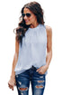 Swiss Dot Sleeveless Ruffle Tank