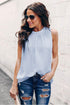 Swiss Dot Sleeveless Ruffle Tank