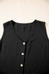 Tailored Buttoned Vest Drawstring Wide Leg Pant Sets