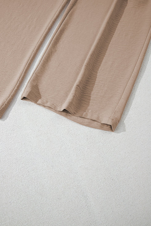 Tailored Buttoned Vest Drawstring Wide Leg Pant Sets