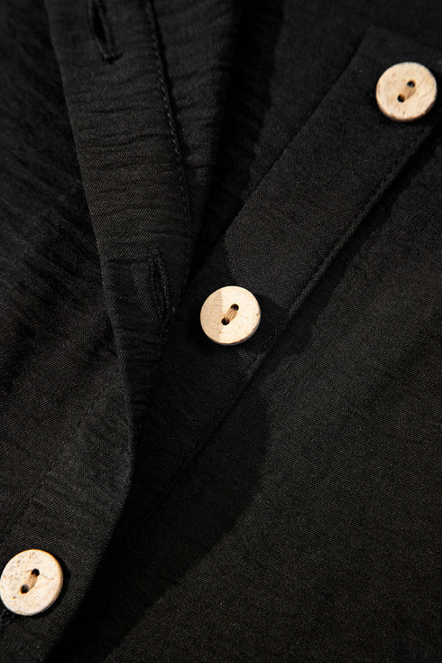 Tailored Buttoned Vest Drawstring Wide Leg Pant Sets
