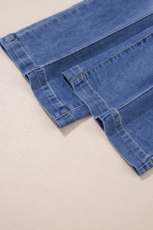 Tailored Center Seam High Rise Wide Leg Jeans