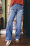 Tailored Center Seam High Rise Wide Leg Jeans