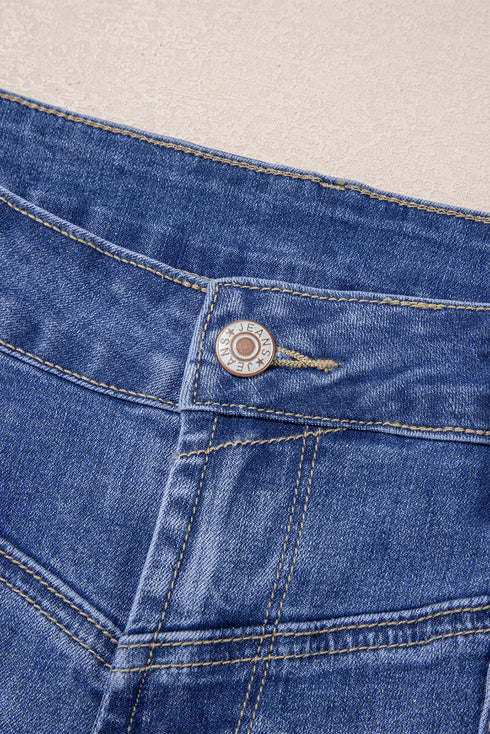 Tailored Center Seam High Rise Wide Leg Jeans