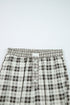 Tailored Patchwork Plaid Wide Leg Pants