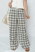 Tailored Patchwork Plaid Wide Leg Pants