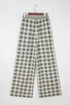 Tailored Patchwork Plaid Wide Leg Pants