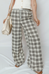 Tailored Patchwork Plaid Wide Leg Pants