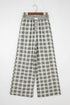 Tailored Patchwork Plaid Wide Leg Pants