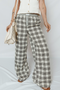 Tailored Patchwork Plaid Wide Leg Pants