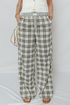 Tailored Patchwork Plaid Wide Leg Pants
