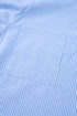 Tailored Pinstripe Button Front Smocked Cuff Blouse