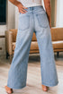Tailored Pinstripe Multi Button Wide Leg Jeans